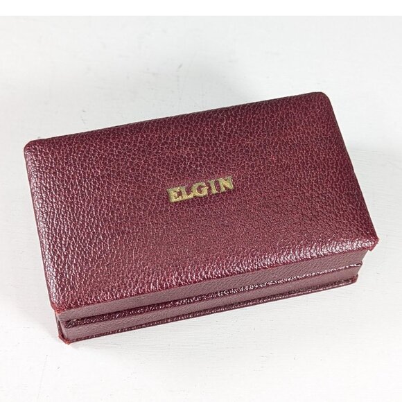 Vintage Art Deco Elgin Watch Display Box in red leather, heirloom watch - Picture 4 of 10